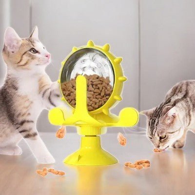 Distributeur de Croquettes - WhirlCatFeeder™ - Jaune - Dingue de chat