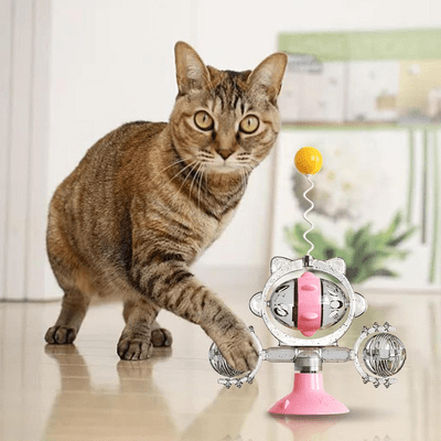 Distributeur de Croquettes - WhirlCatFeeder™ - Rose - Dingue de chat