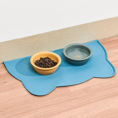 Tapis en Silicone - KittyPlacemat™ - Bleu - Dingue de chat