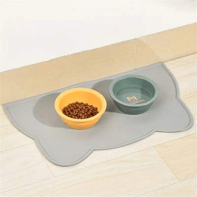 Tapis en Silicone - KittyPlacemat™ - Gris - Dingue de chat