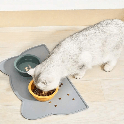 Tapis en Silicone - KittyPlacemat™ - Gris - Dingue de chat