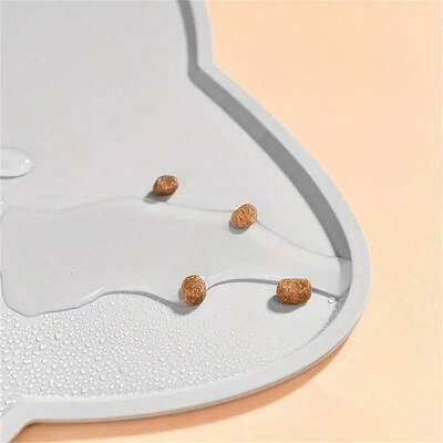 Tapis en Silicone - KittyPlacemat™ - Gris - Dingue de chat